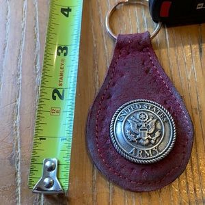 Leather keychain w/military insignia